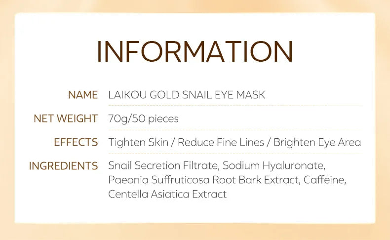 Golden Snail - Nourishing Eye Mask ⭐⭐⭐⭐⭐