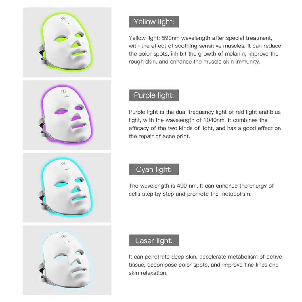 Face Mask With Touch Control Radio Frequency - Led 7 Colors ⭐⭐⭐⭐⭐